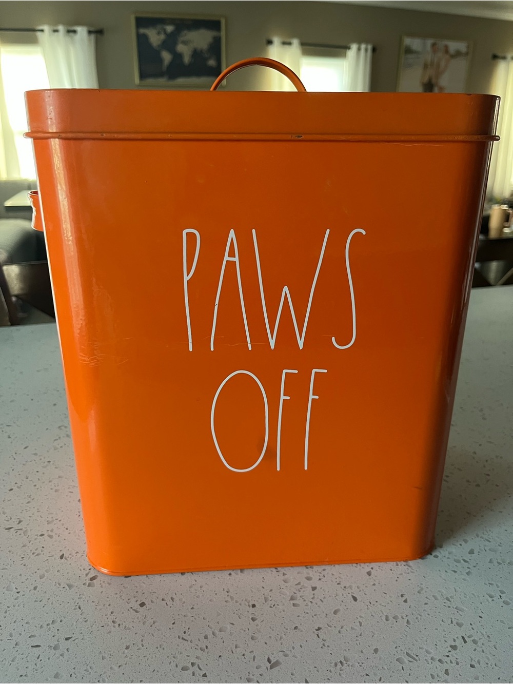 Rae Dunn Paws Off Orange Pet Toy Storage Canister - Decorative Accessory